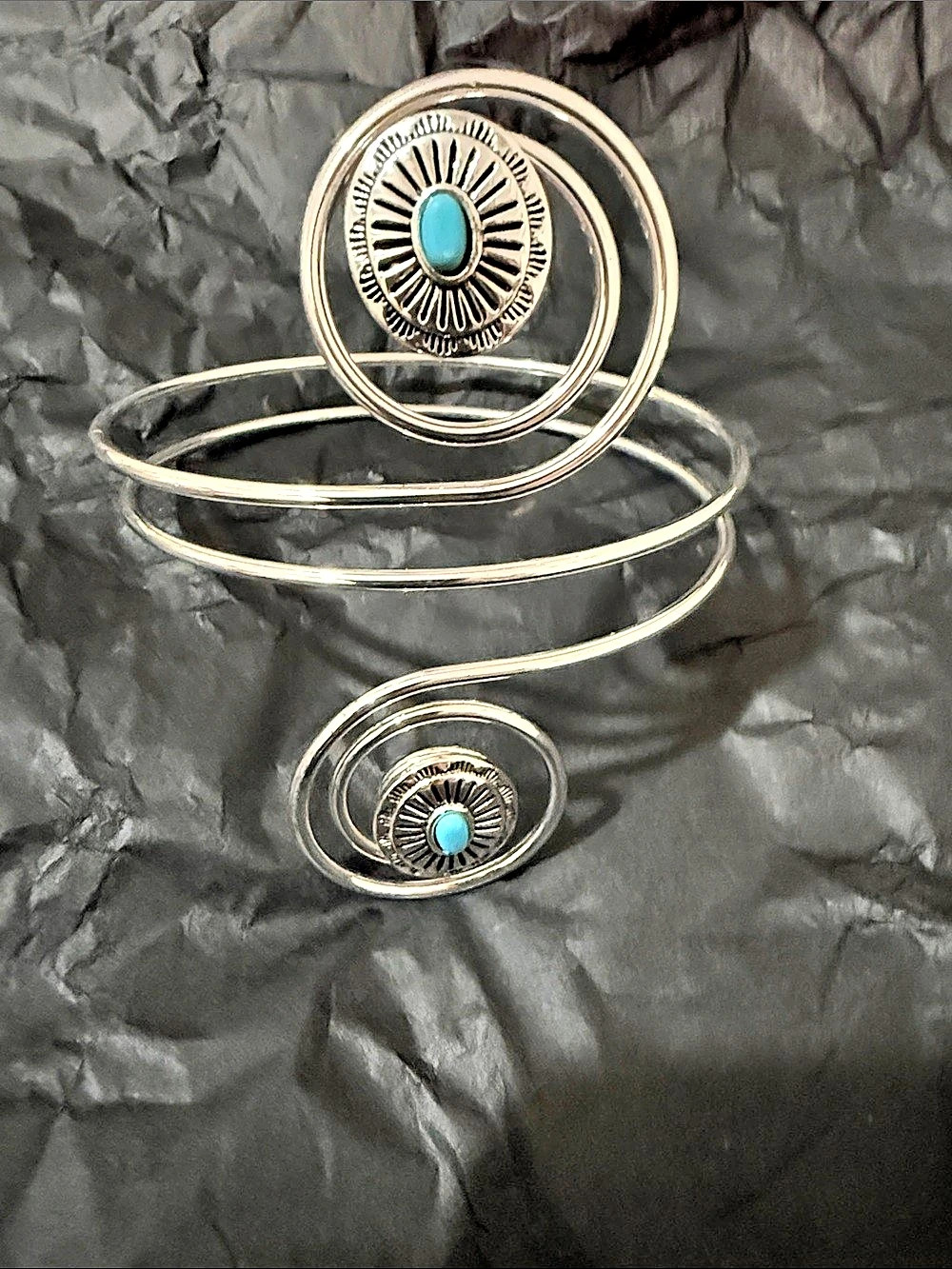 Turquoise Concho Wrap Bracelet